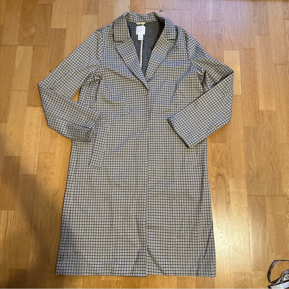 H&M Long Checked Blazer Jacket